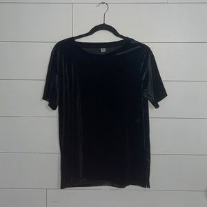 Old Navy Short Sleeve Scoop Neck Tee Shirt Velvet Black M #0049